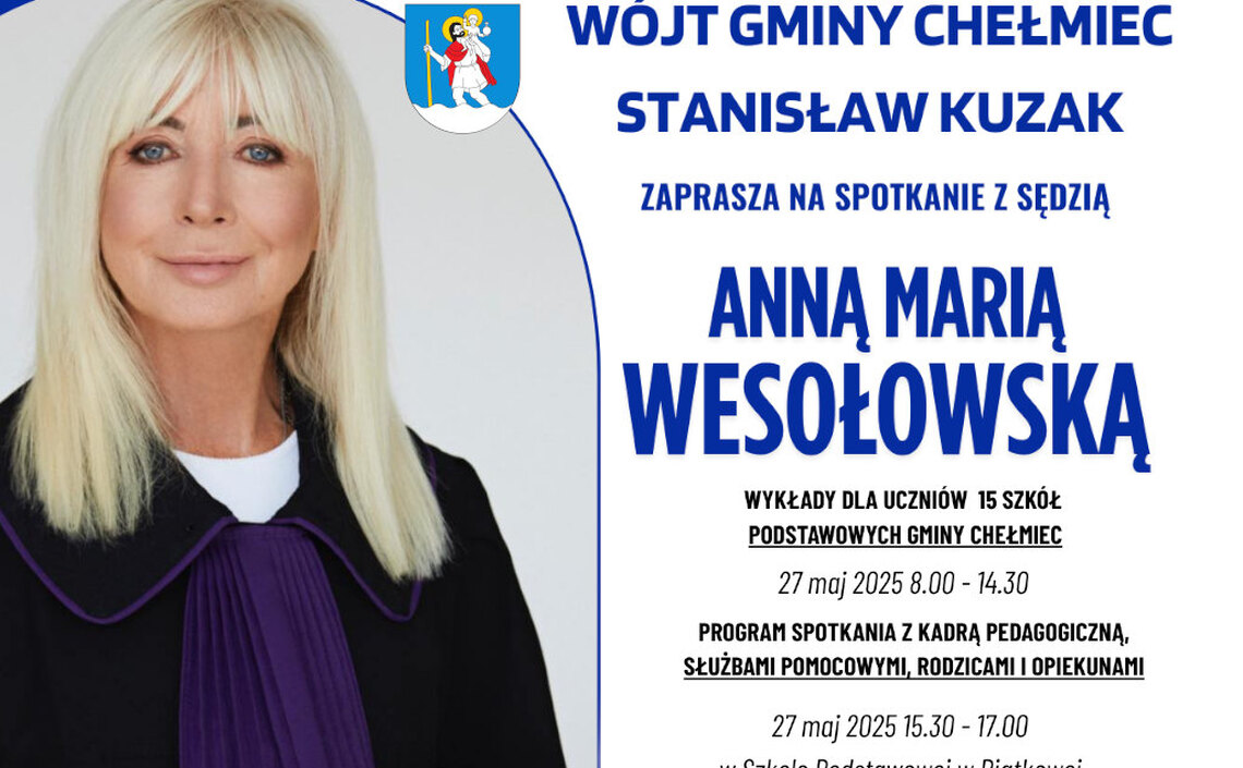 Spotkanie z sędzią Anną Marią Wesołowską w Gminie Chełmiec